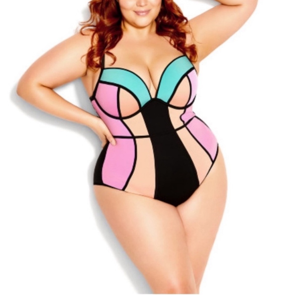 City Chic Multicolor One Piece Swimsuit